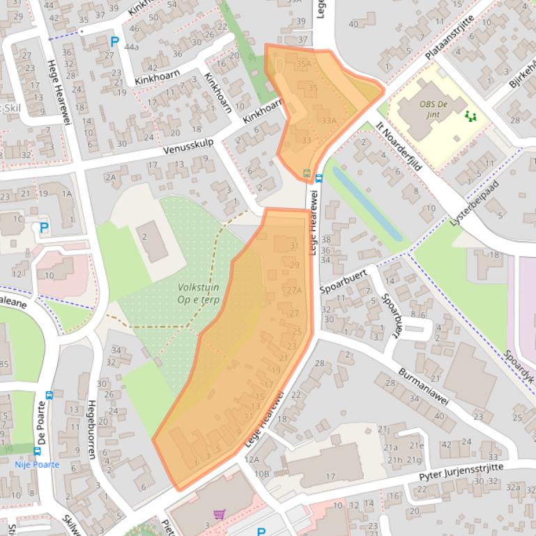 Kaart van postcodegebied 9051BJ.