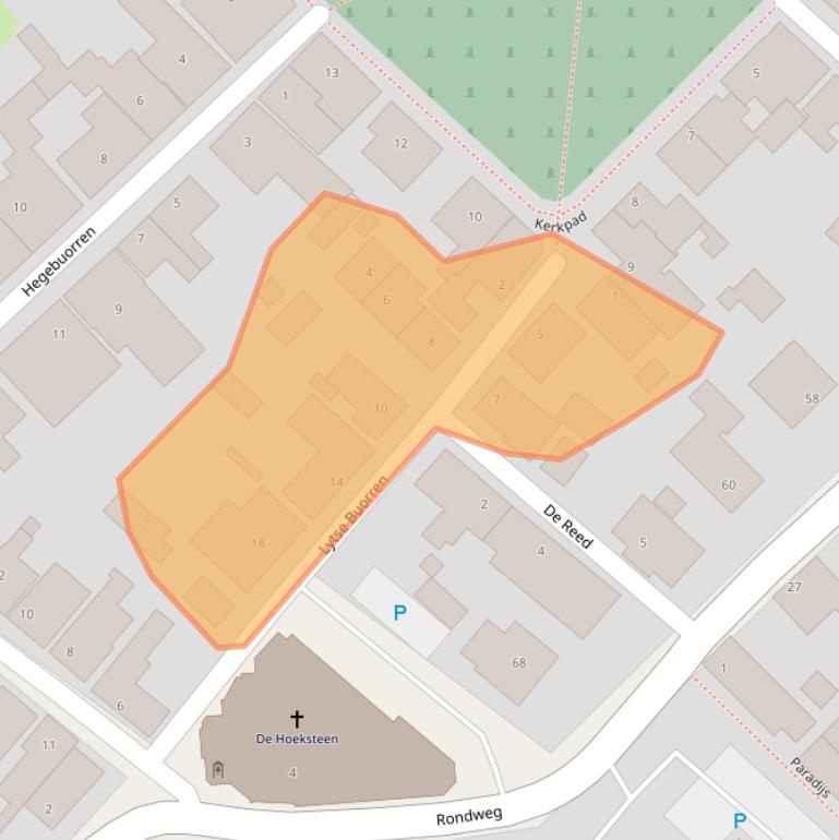 Kaart van postcodegebied 9074BW.