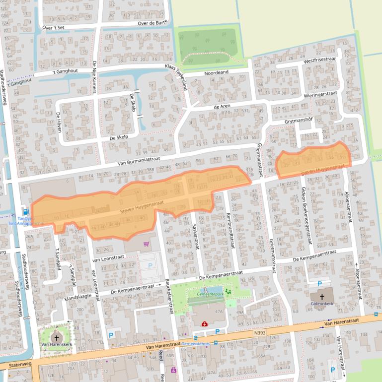 Kaart van postcodegebied 9076AP.