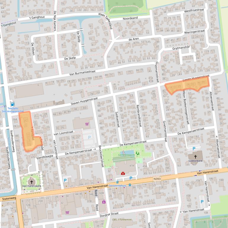 Kaart van postcodegebied 9076AR.