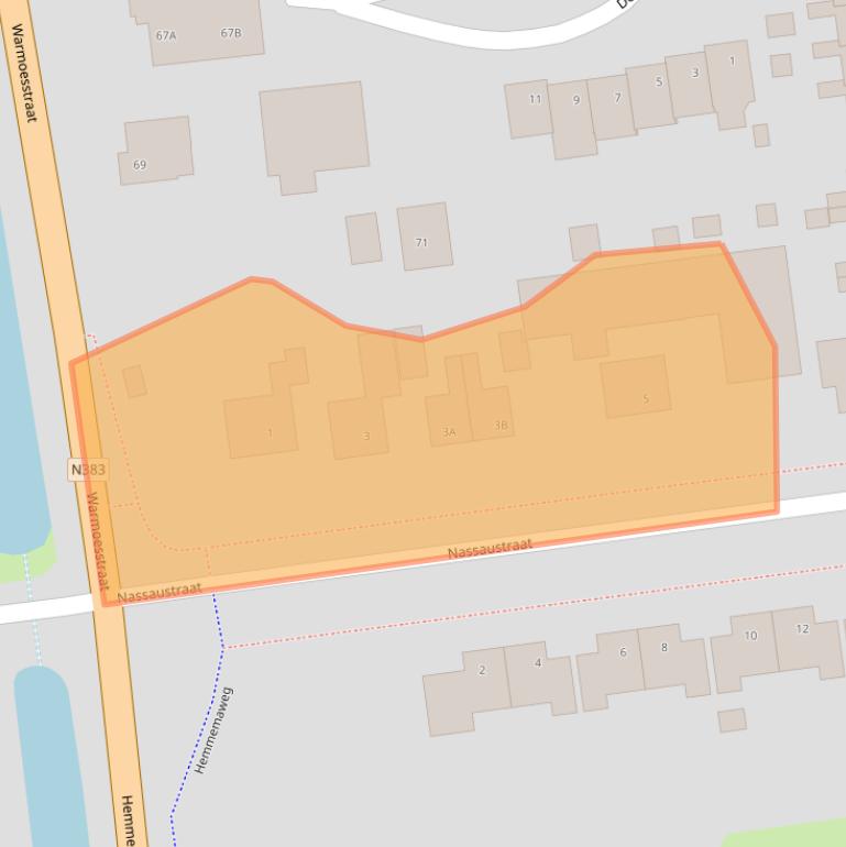 Kaart van postcodegebied 9076CB.