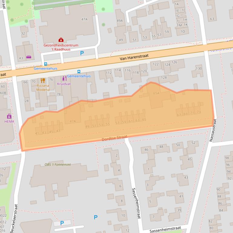 Kaart van postcodegebied 9076CM.