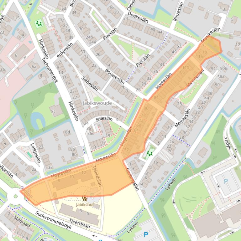 Kaart van postcodegebied 9084ED.