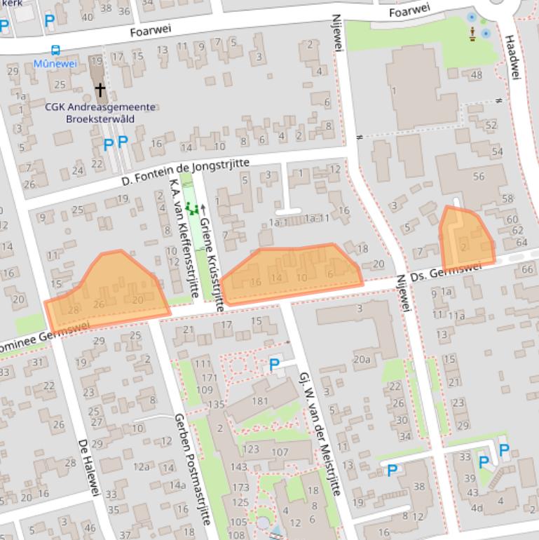 Kaart van postcodegebied 9104DP.