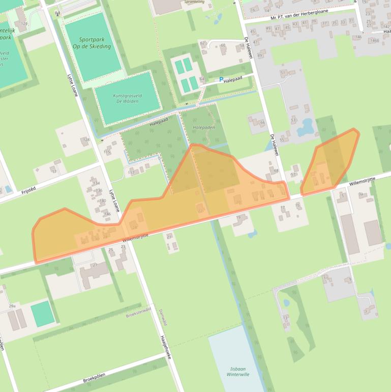 Kaart van postcodegebied 9104EM.