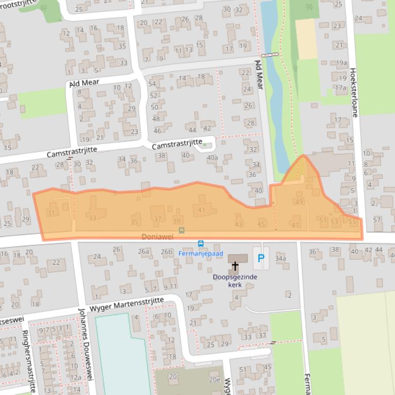 Kaart van postcodegebied 9104GH.