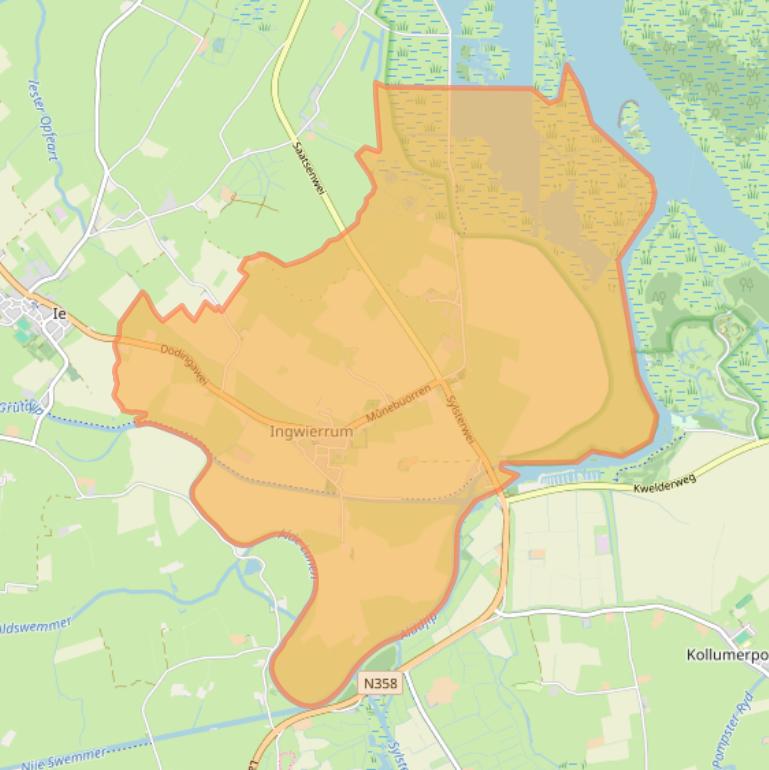 Kaart van postcodegebied 9132.