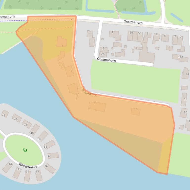 Kaart van postcodegebied 9133DN.