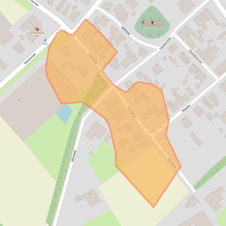 Kaart van postcodegebied 9143WK.