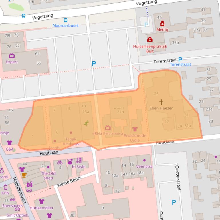 Kaart van postcodegebied 9203AN.