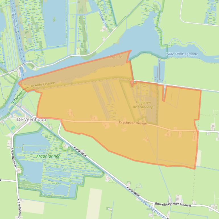 Kaart van postcodegebied 9215VS.