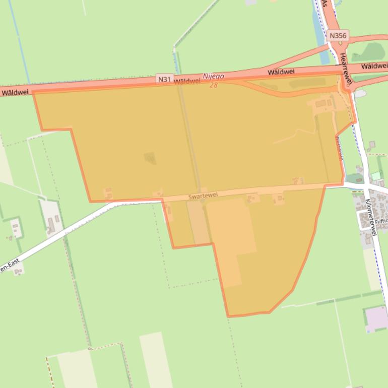 Kaart van postcodegebied 9217VP.