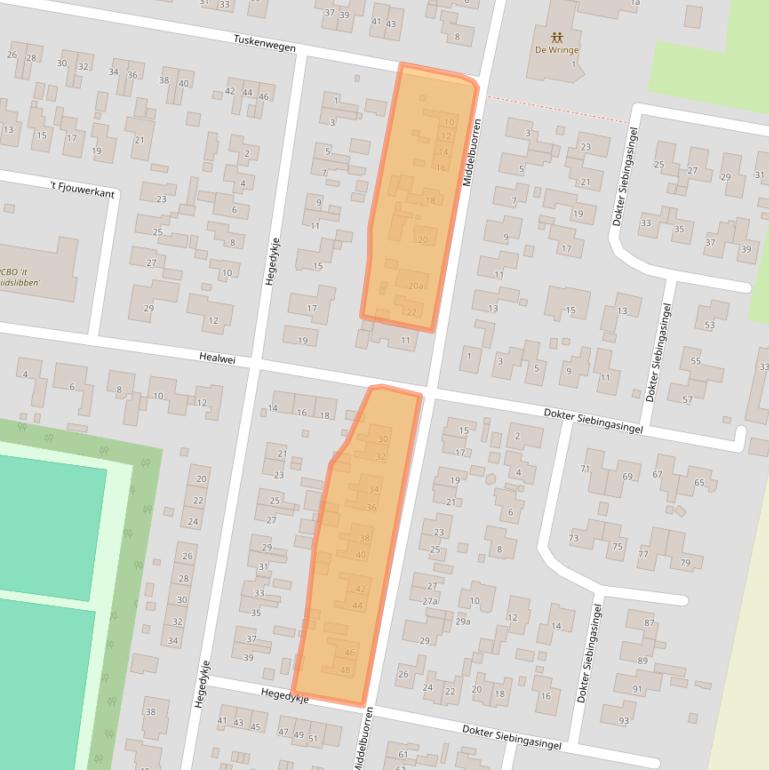 Kaart van postcodegebied 9218PS.