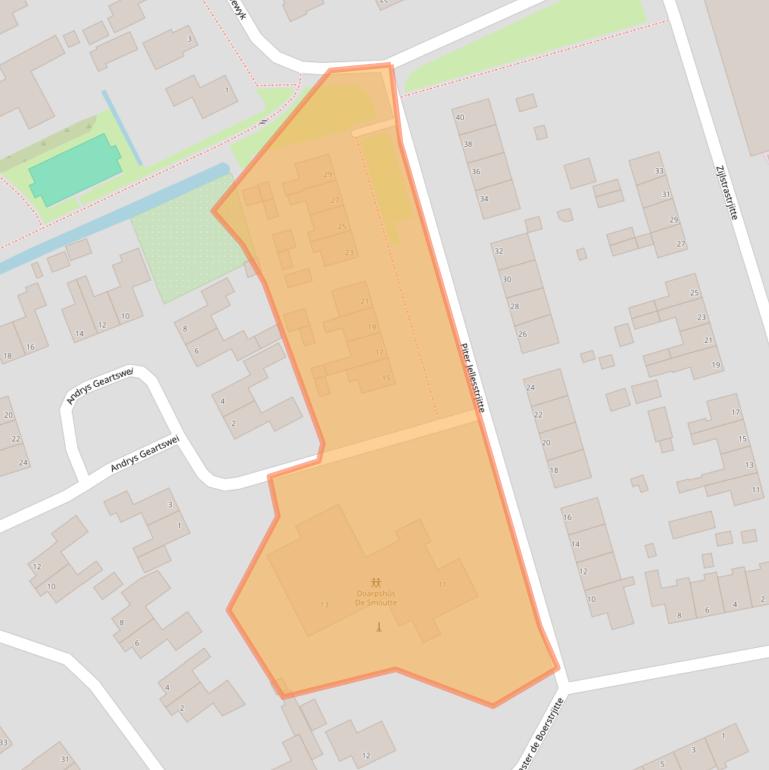 Kaart van postcodegebied 9233KL.