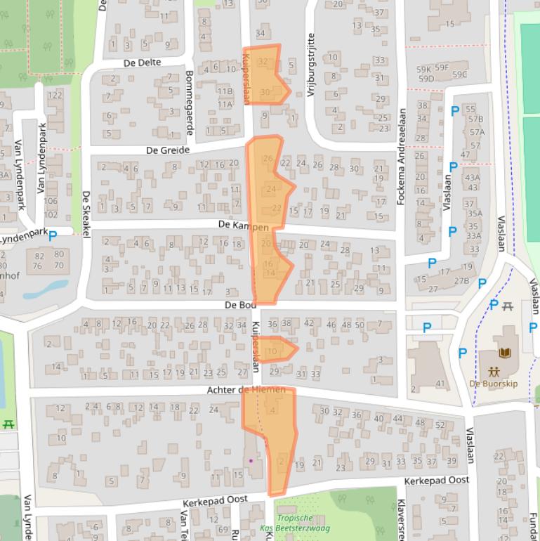 Kaart van postcodegebied 9244AT.