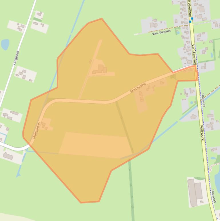 Kaart van postcodegebied 9248SW.