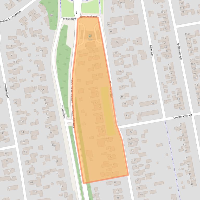 Kaart van postcodegebied 9251BM.