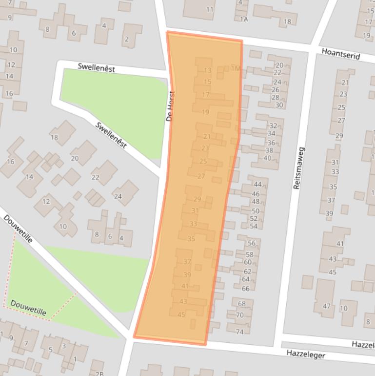 Kaart van postcodegebied 9254AT.