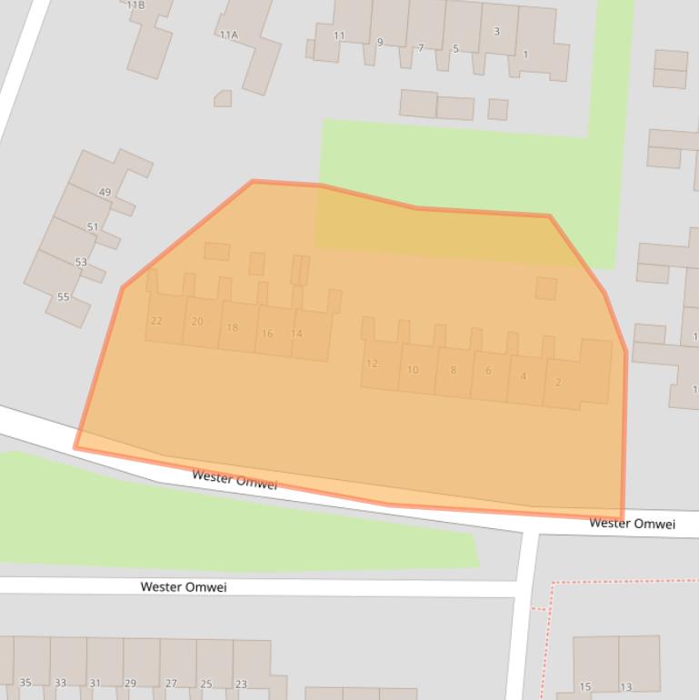 Kaart van postcodegebied 9254EE.