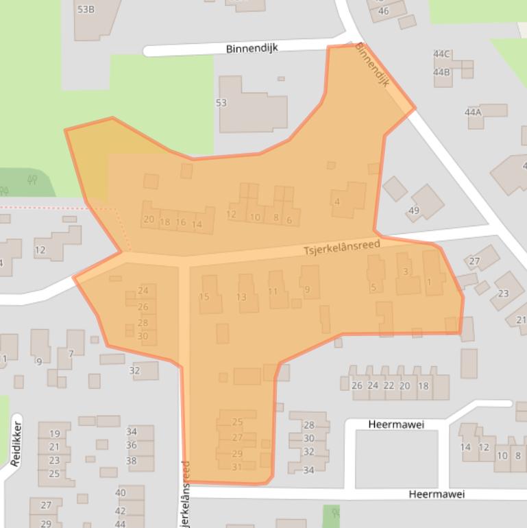 Kaart van postcodegebied 9256HS.