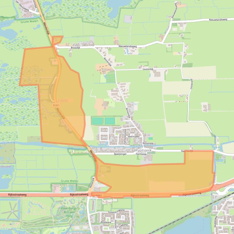 Kaart van postcodegebied 9256HV.