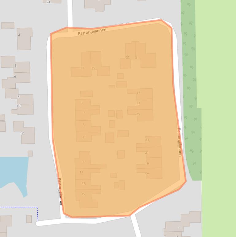 Kaart van postcodegebied 9262NW.