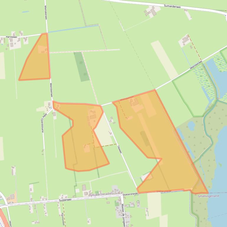 Kaart van postcodegebied 9262SM.