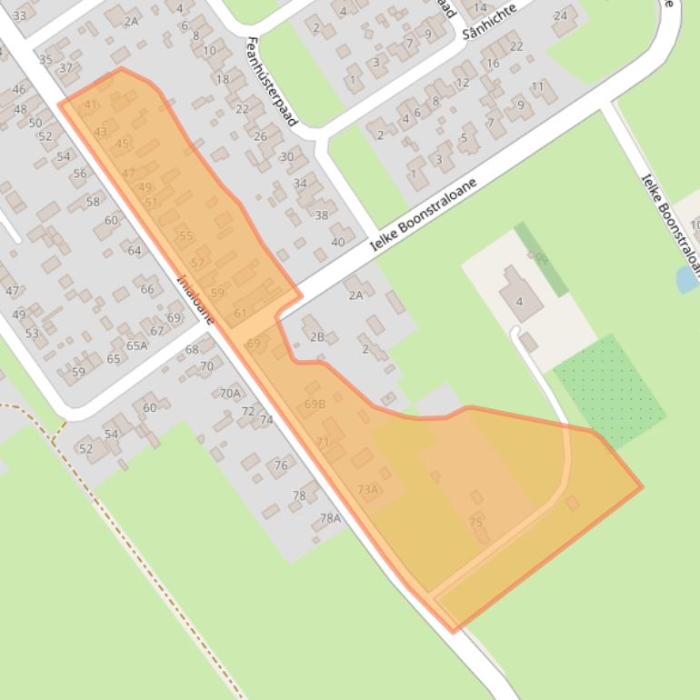 Kaart van postcodegebied 9263RC.