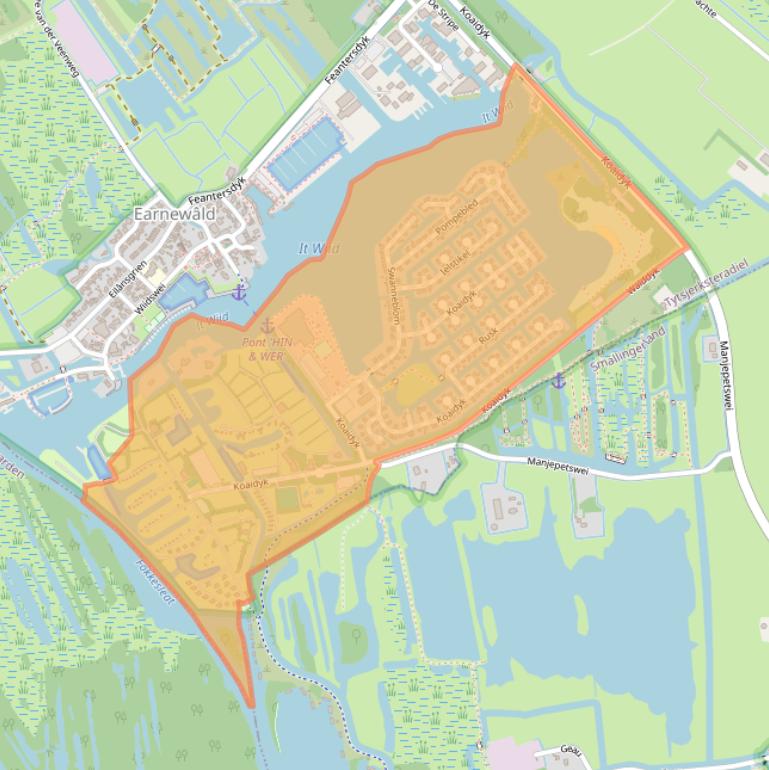 Kaart van postcodegebied 9264TP.