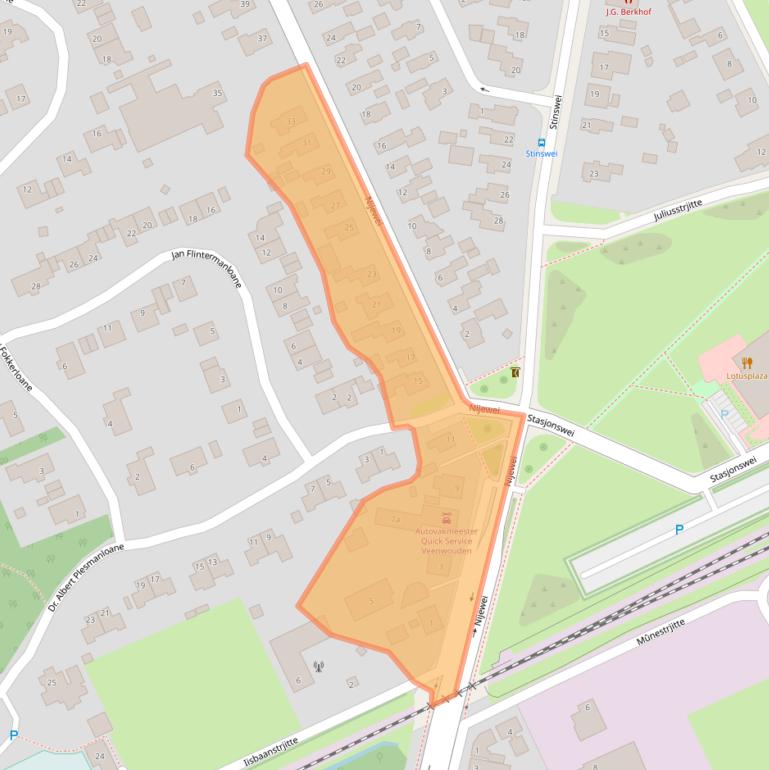 Kaart van postcodegebied 9269TL.