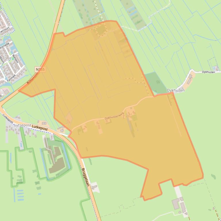 Kaart van postcodegebied 9285XG.