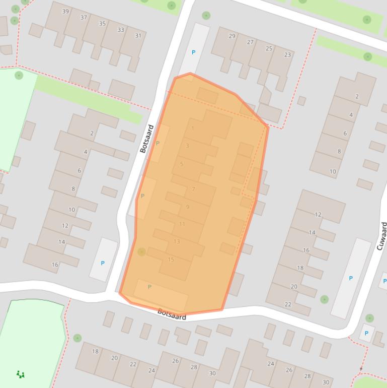 Kaart van postcodegebied 9291AE.