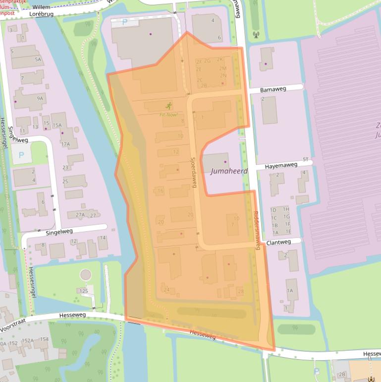 Kaart van postcodegebied 9291NH.