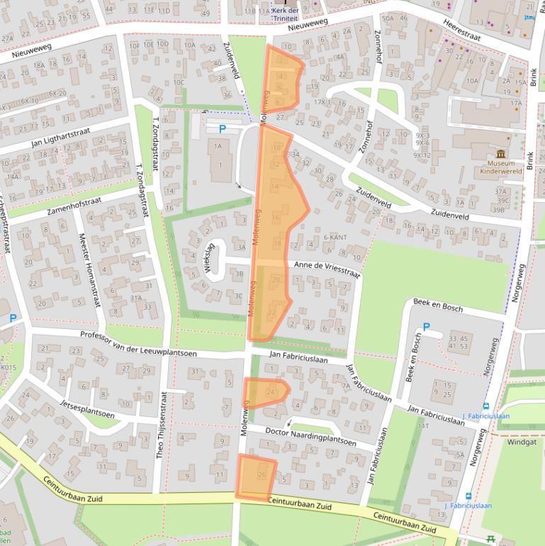 Kaart van postcodegebied 9301JE.