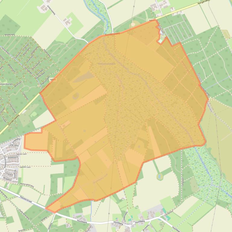 Kaart van postcodegebied 9331TH.