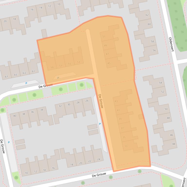 Kaart van postcodegebied 9351LM.