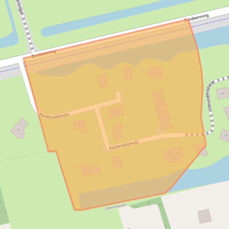 Kaart van postcodegebied 9351ML.