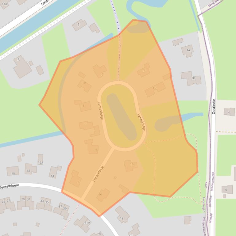 Kaart van postcodegebied 9351WL.