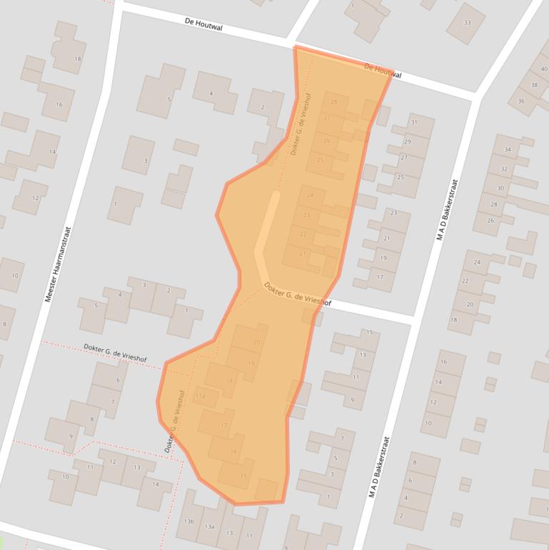 Kaart van postcodegebied 9354BM.