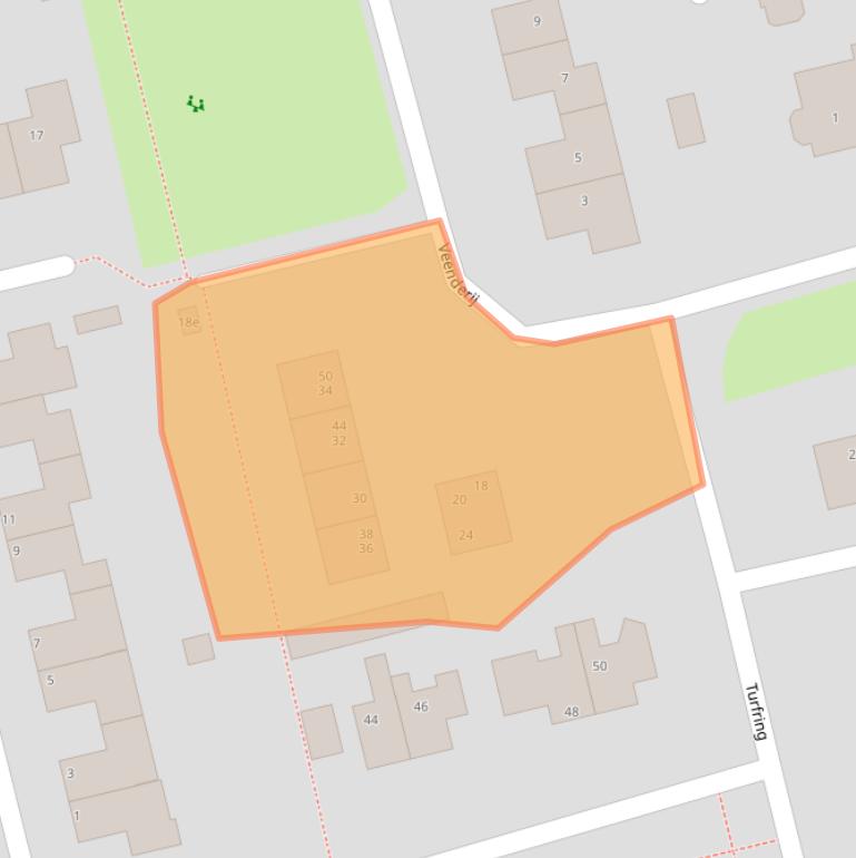 Kaart van postcodegebied 9356DH.