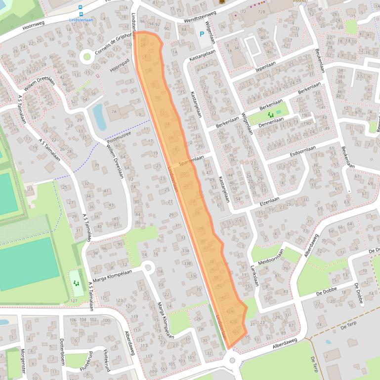 Kaart van postcodegebied 9363EB.