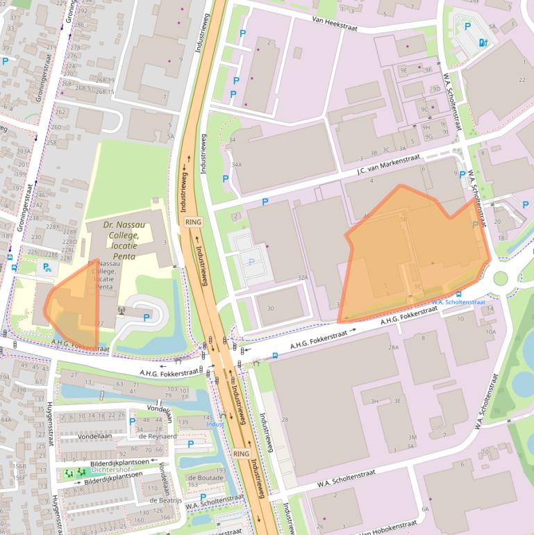 Kaart van postcodegebied 9403AM.