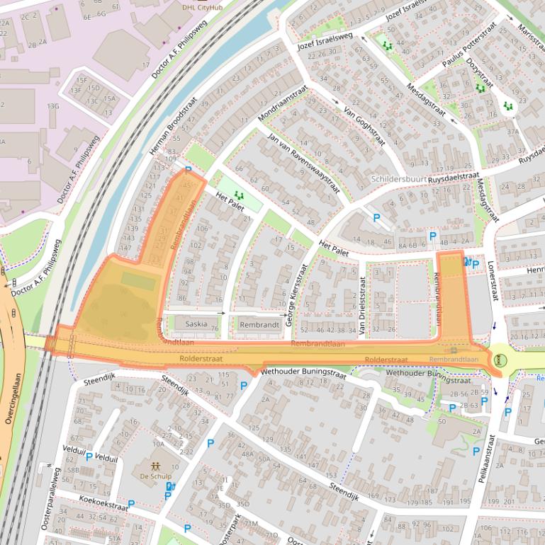 Kaart van postcodegebied 9403CB.