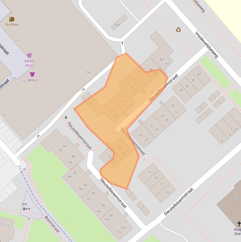 Kaart van postcodegebied 9404GX.