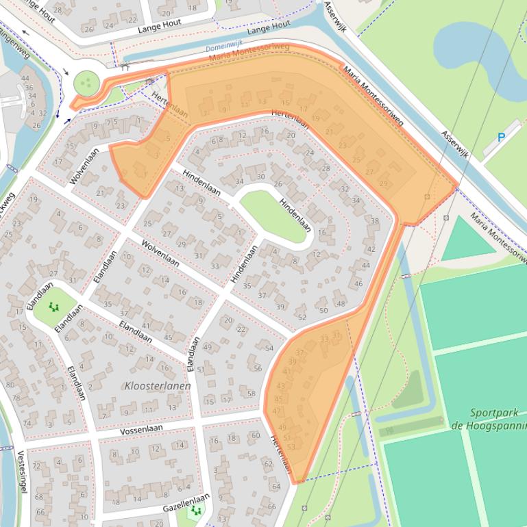 Kaart van postcodegebied 9408CT.