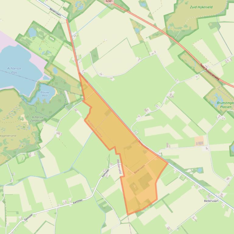 Kaart van postcodegebied 9411VD.