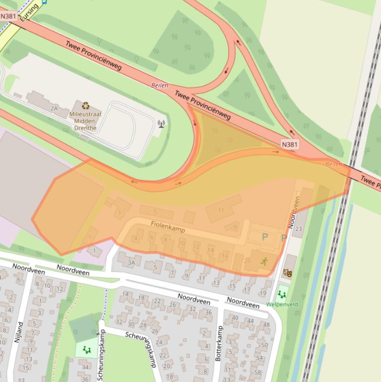 Kaart van postcodegebied 9412AT.