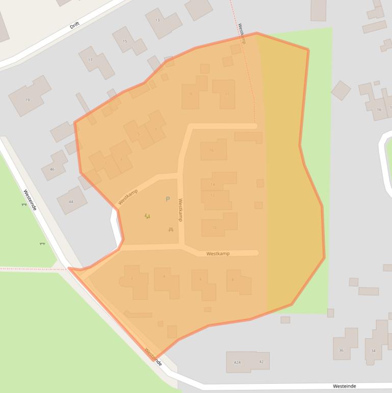 Kaart van postcodegebied 9415RC.