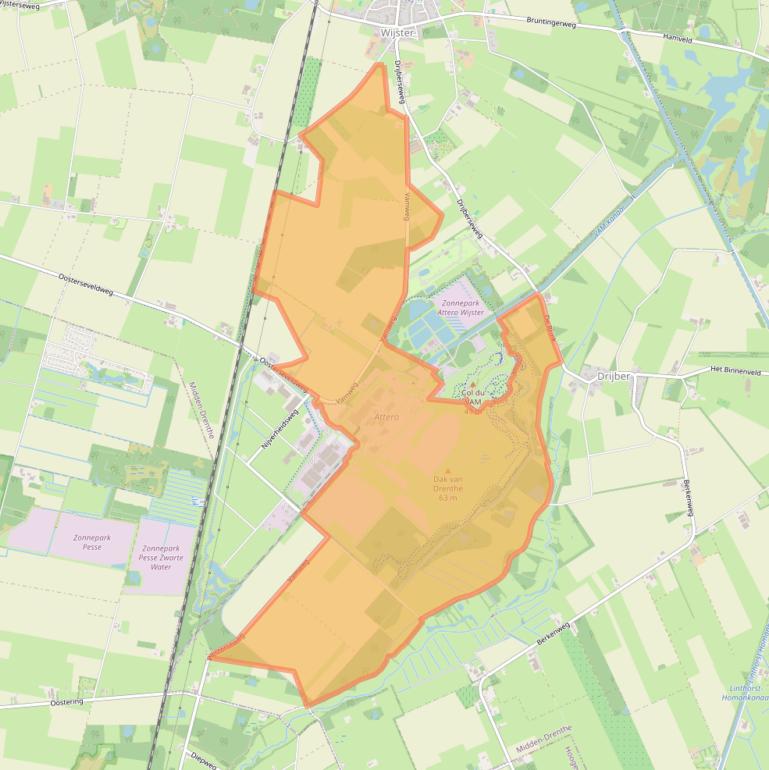 Kaart van postcodegebied 9418TM.