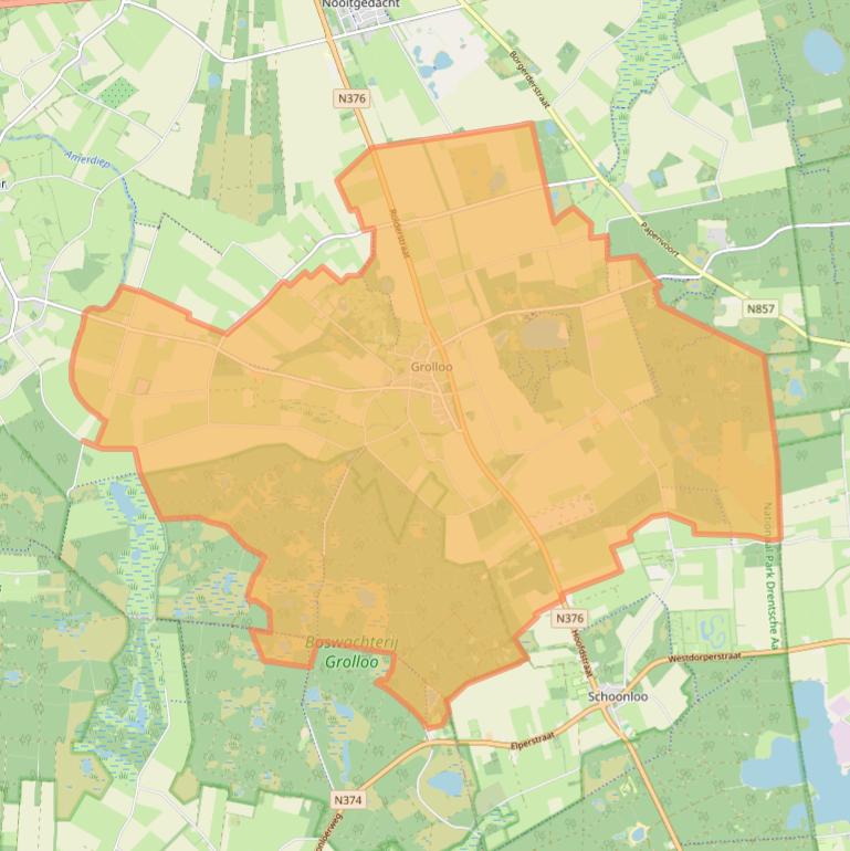 Kaart van postcodegebied 9444.